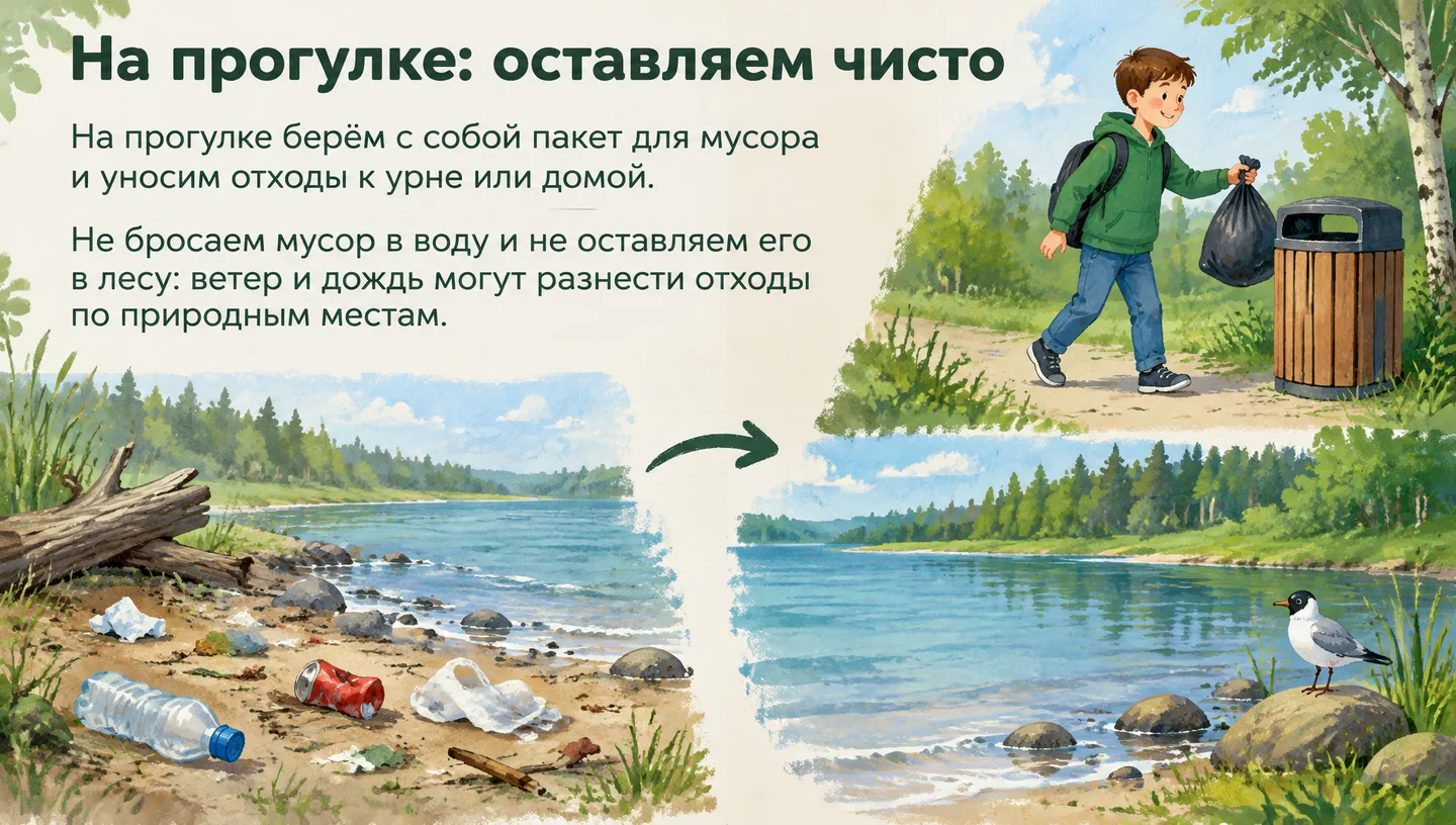 На прогулке: оставляем чисто