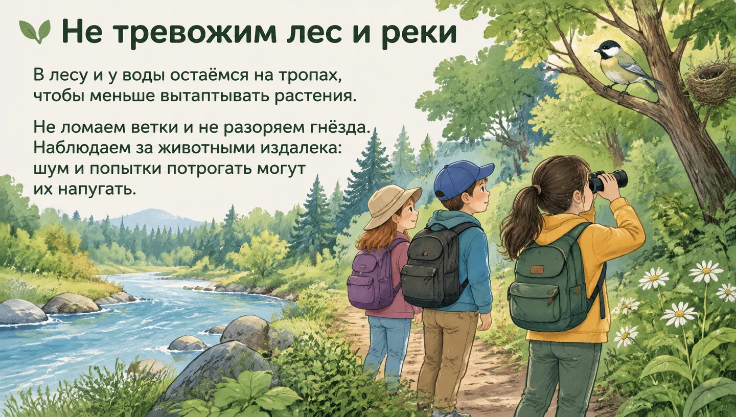 Не тревожим лес и реки