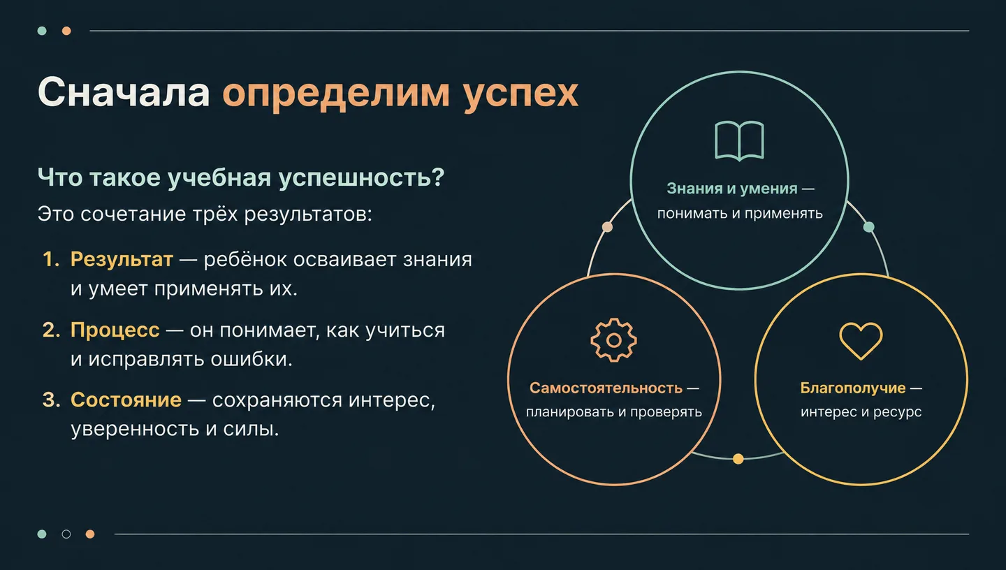 Сначала определим успех