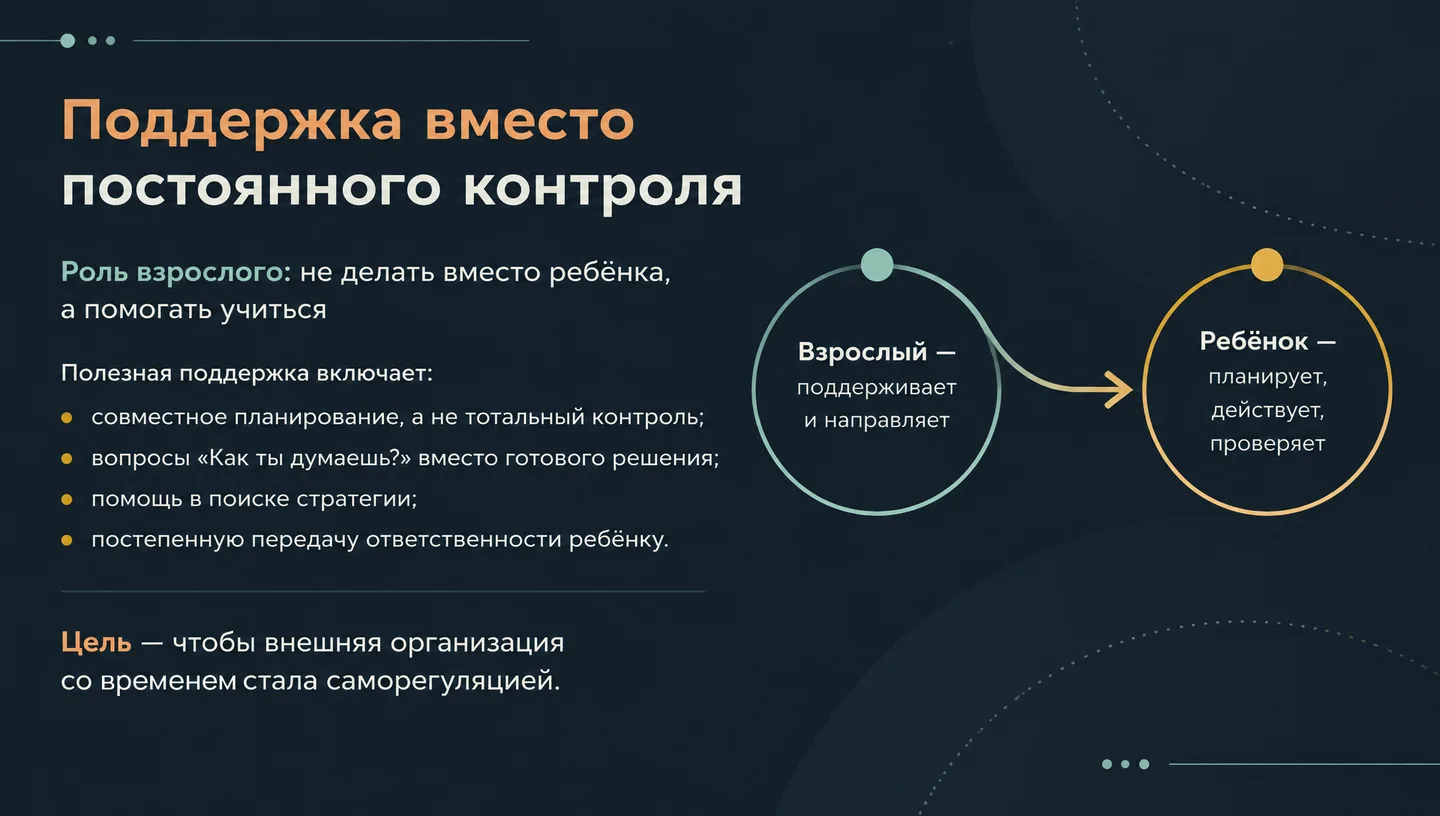 Поддержка вместо постоянного контроля