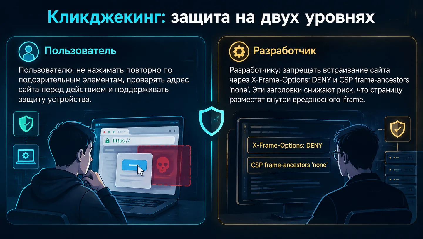 Кликджекинг: защита на двух уровнях