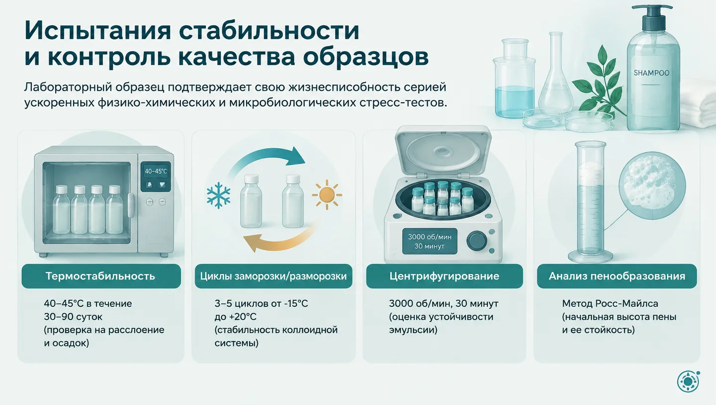 Испытания стабильности и контроль качества образцов
