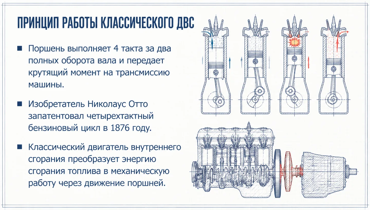 Принцип работы классического ДВС