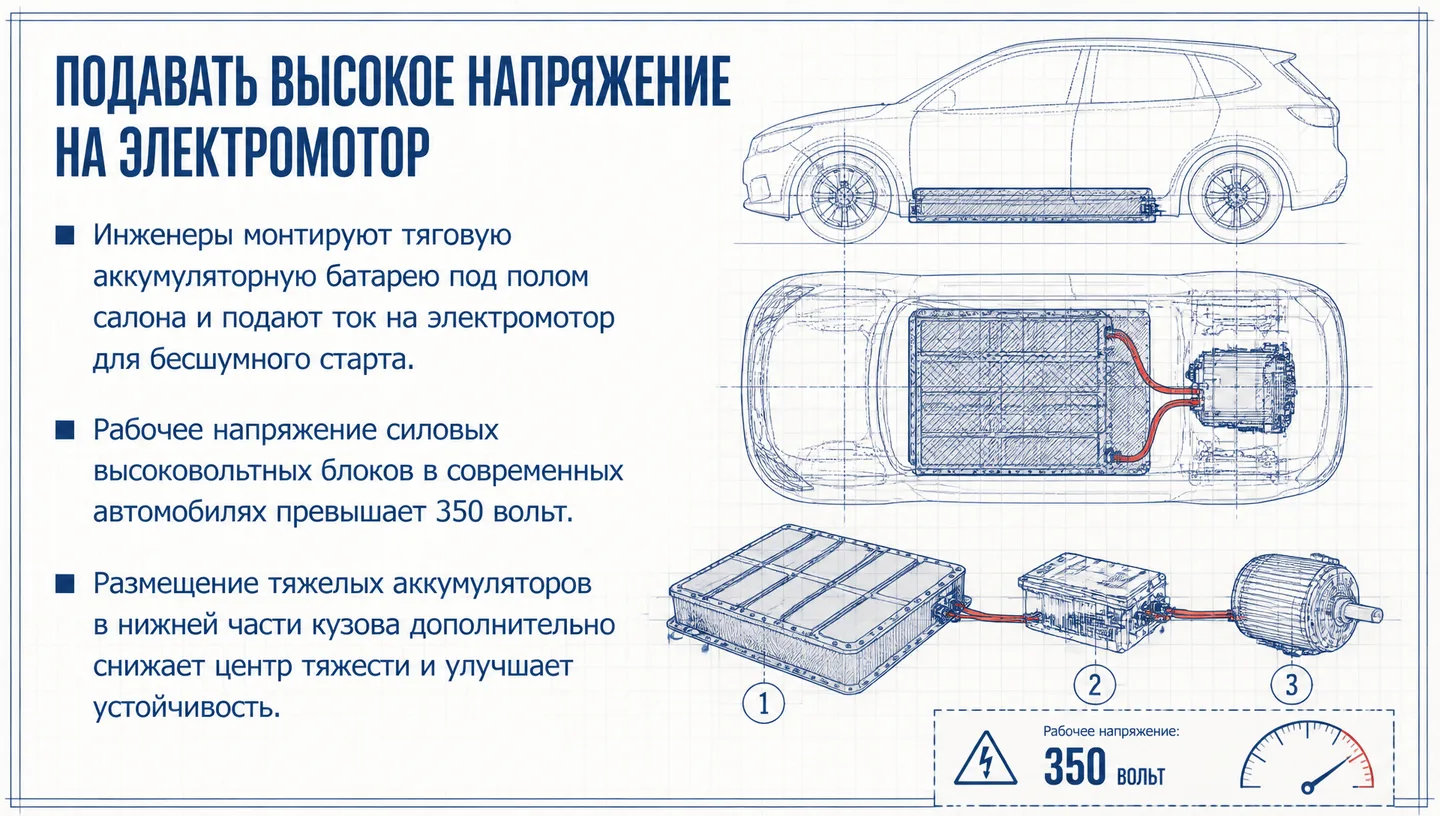 Подавать высокое напряжение на электромотор