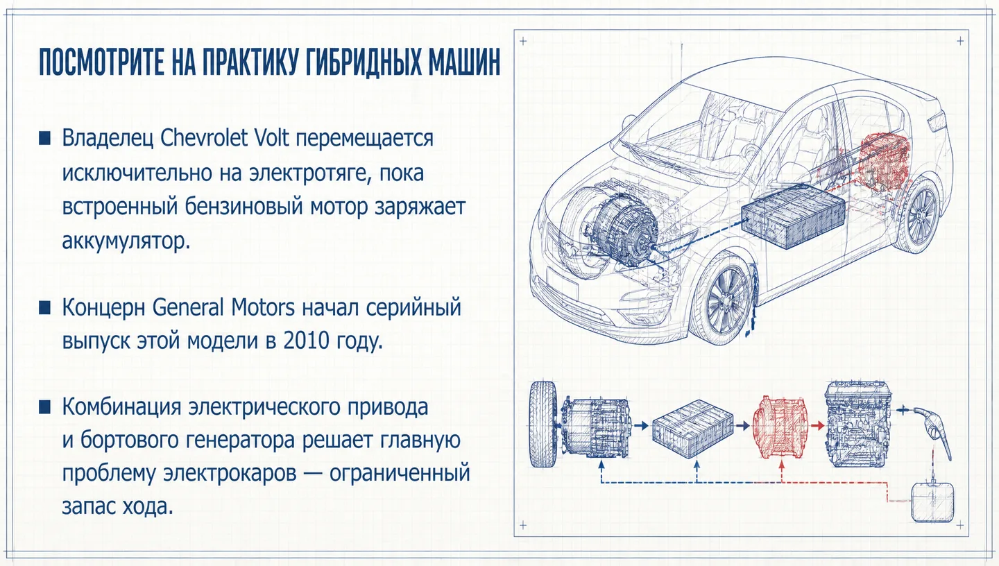 Посмотрите на практику гибридных машин