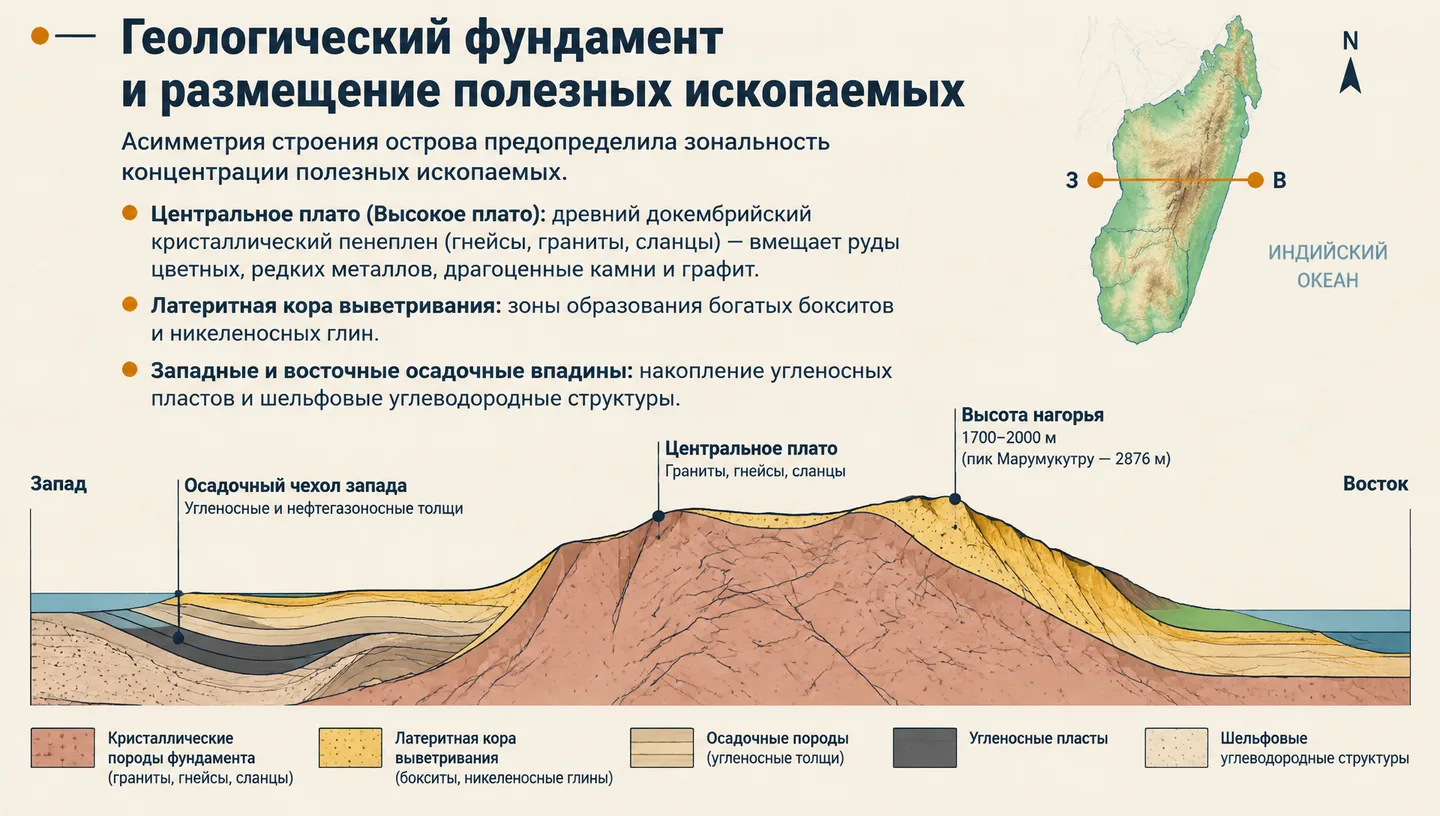 Геологический фундамент и размещение полезных ископаемых