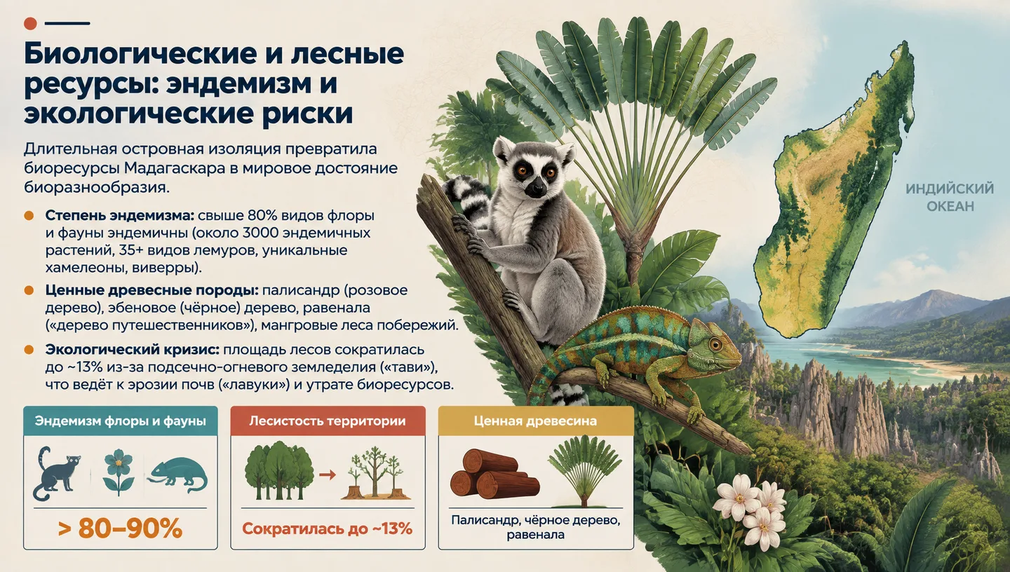 Биологические и лесные ресурсы: эндемизм и экологические риски