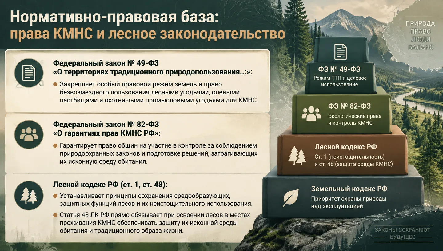 Нормативно-правовая база: права КМНС и лесное законодательство