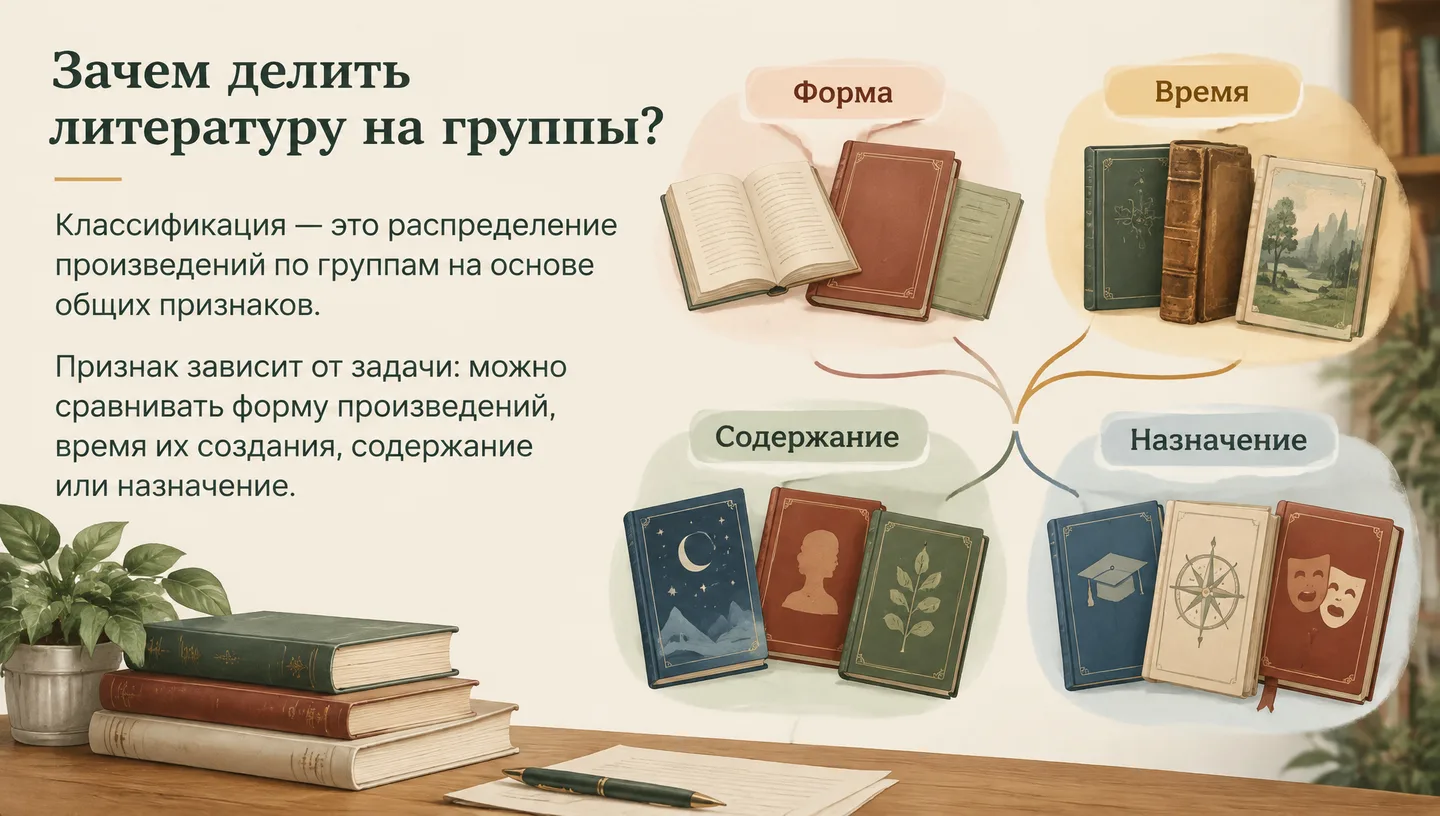 Зачем делить литературу на группы?