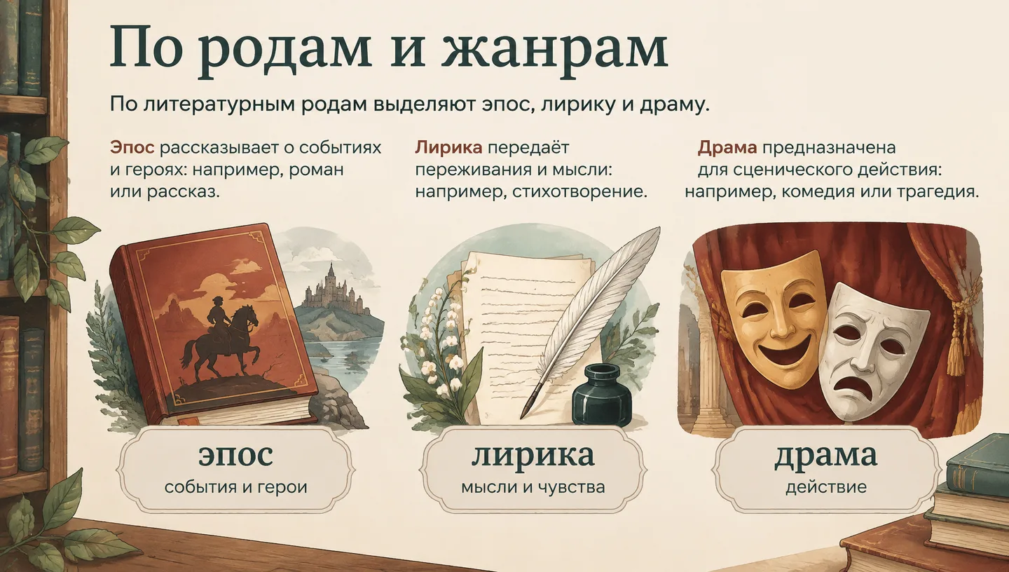 По родам и жанрам