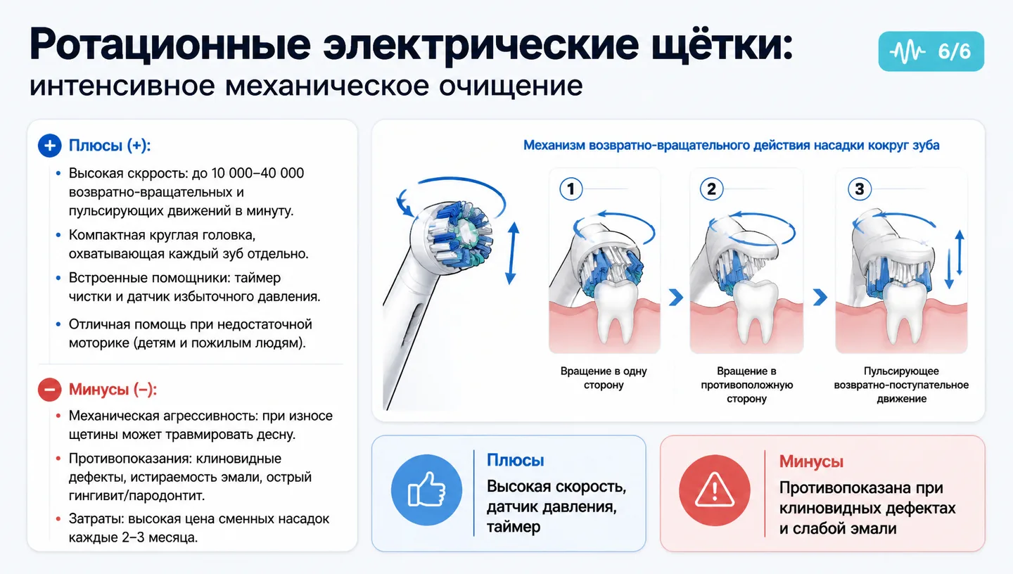 Ротационные электрические щётки: интенсивное механическое очищение