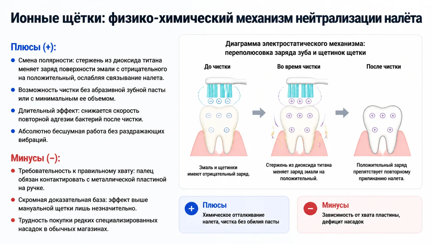 Ионные щётки: физико-химический механизм нейтрализации налёта