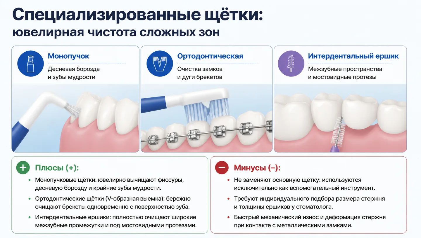 Специализированные щётки: ювелирная чистота сложных зон