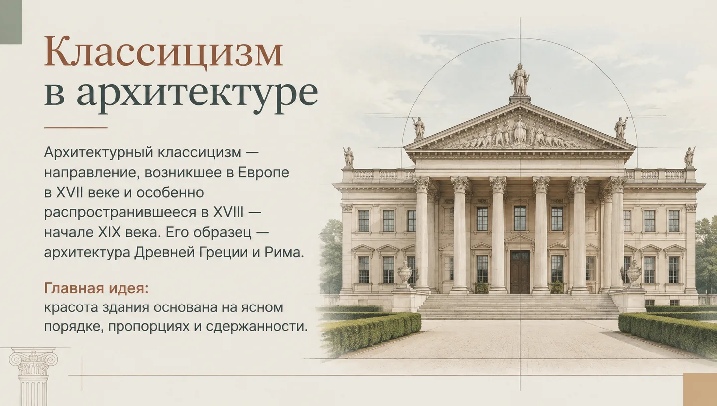 Первый слайд: Классицизм в архитектуре