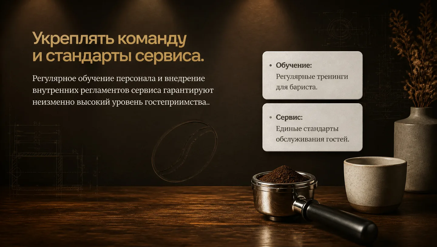 Укреплять команду и стандарты сервиса