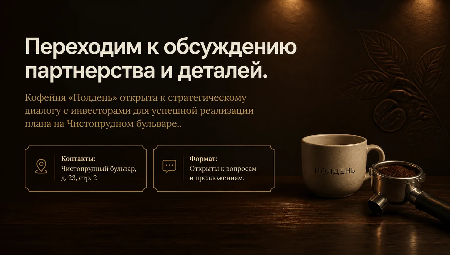 Переходим к обсуждению партнерства и деталей