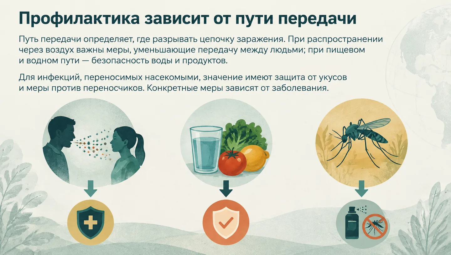 Профилактика зависит от пути передачи