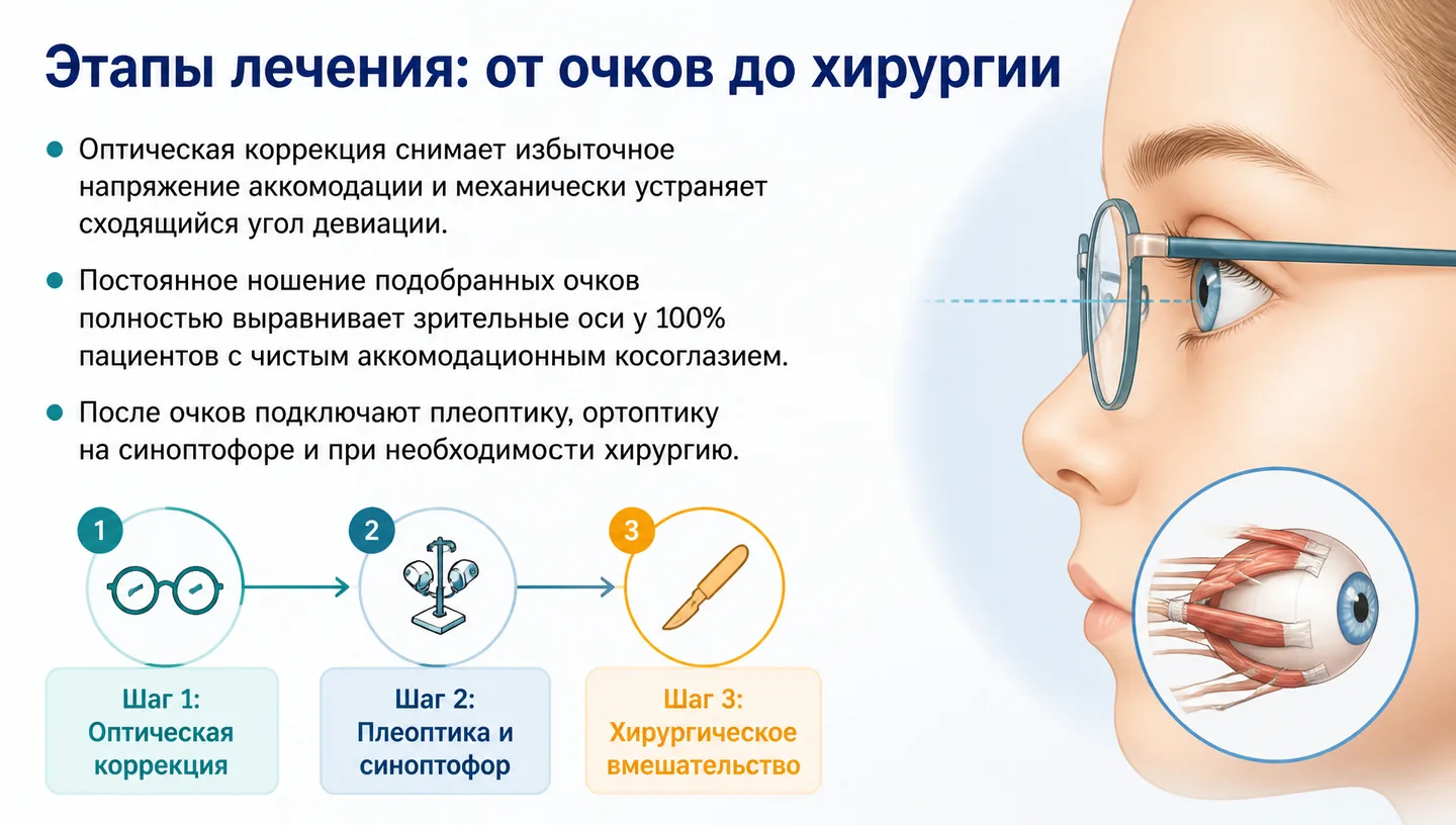 Этапы лечения: от очков до хирургии