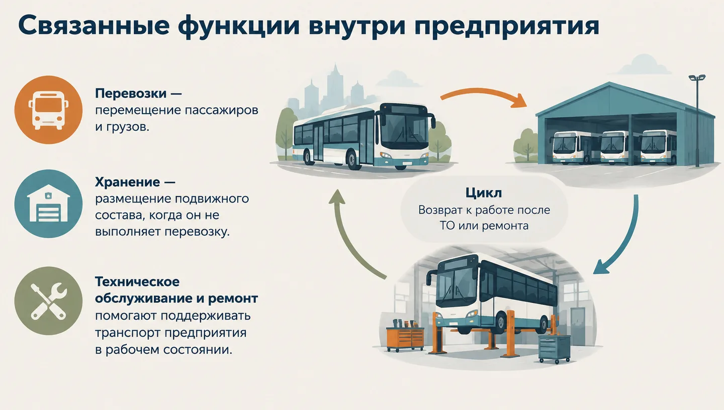 Связанные функции внутри предприятия