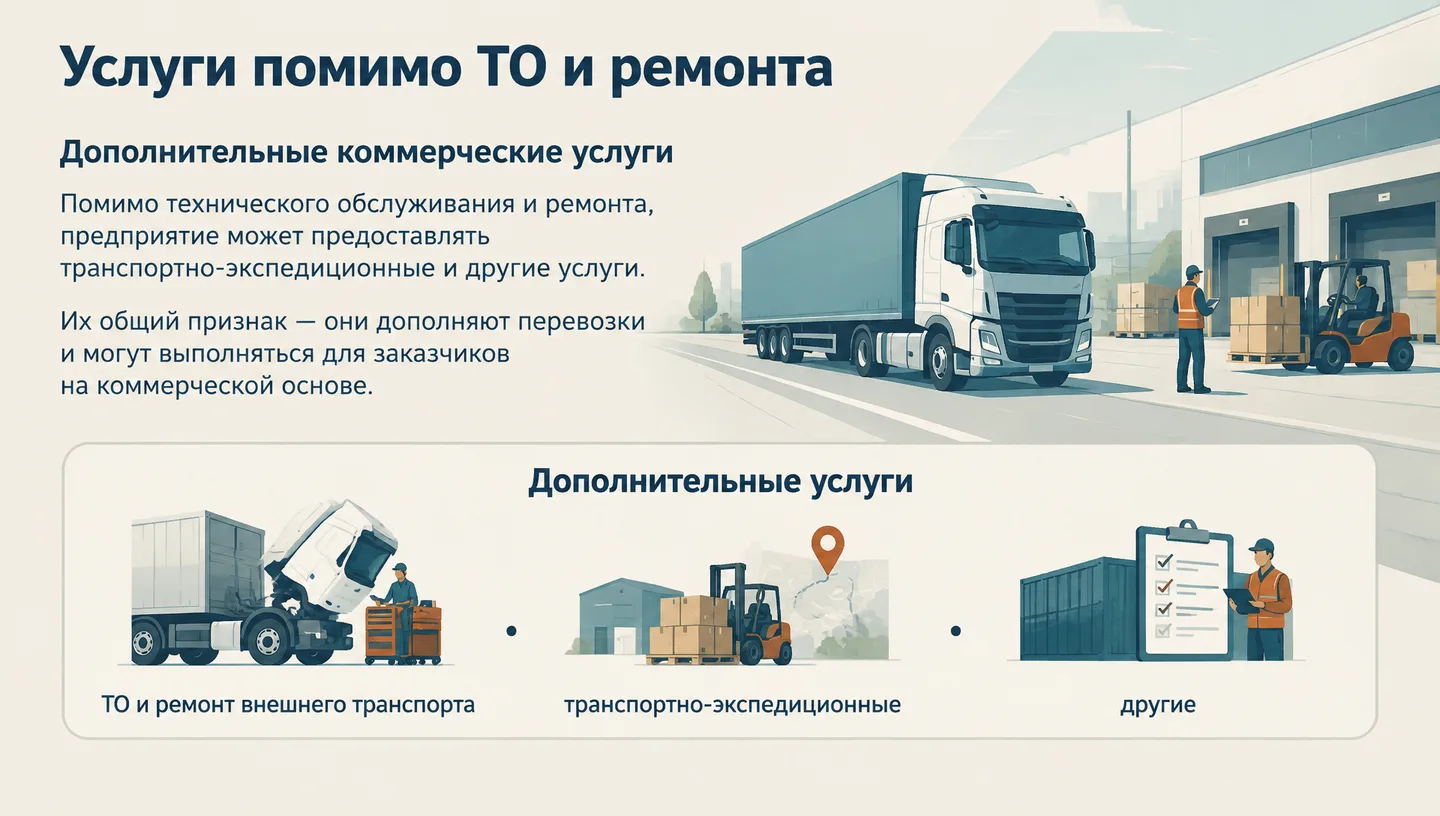 Услуги помимо ТО и ремонта