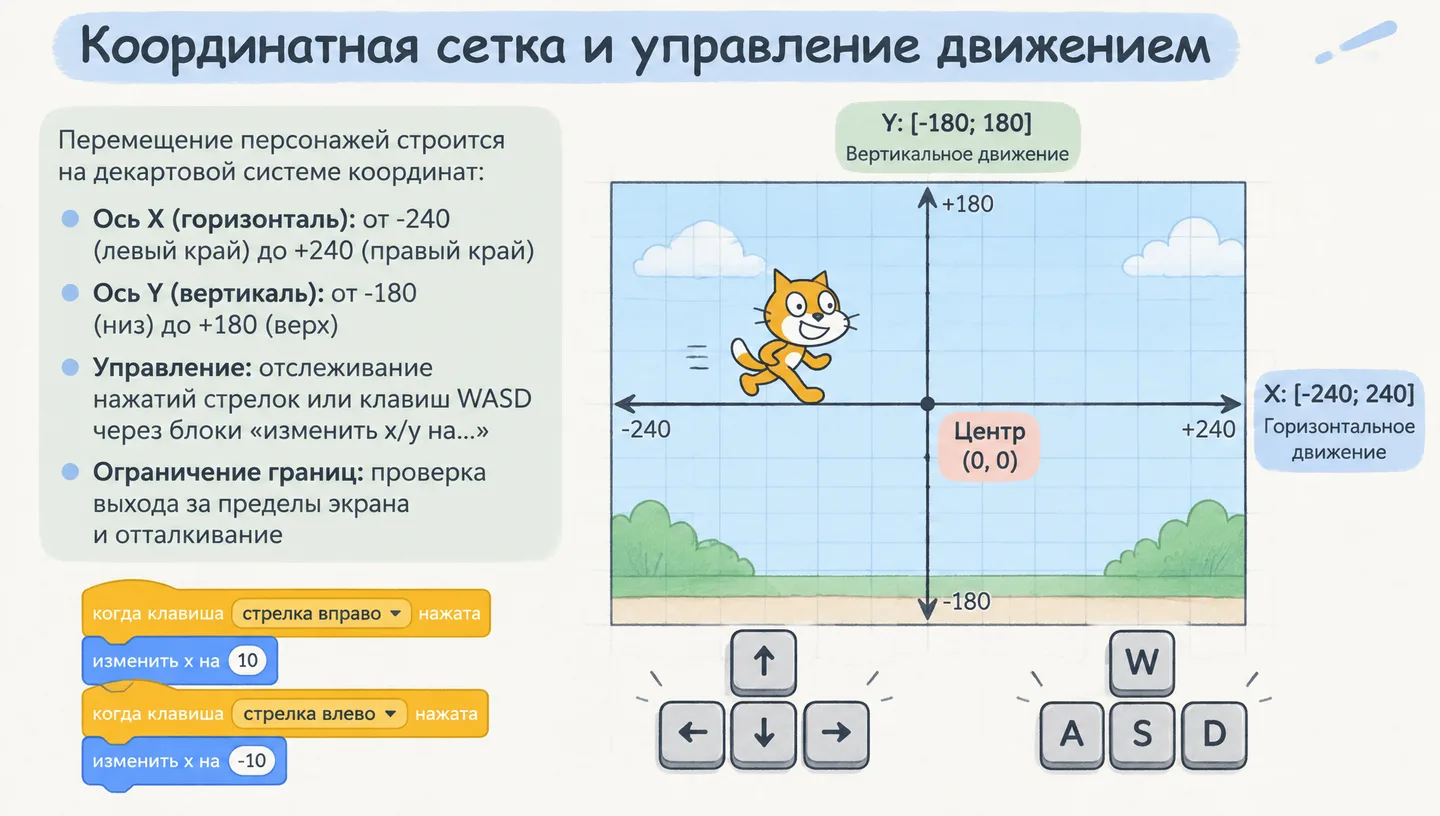 Координатная сетка и управление движением