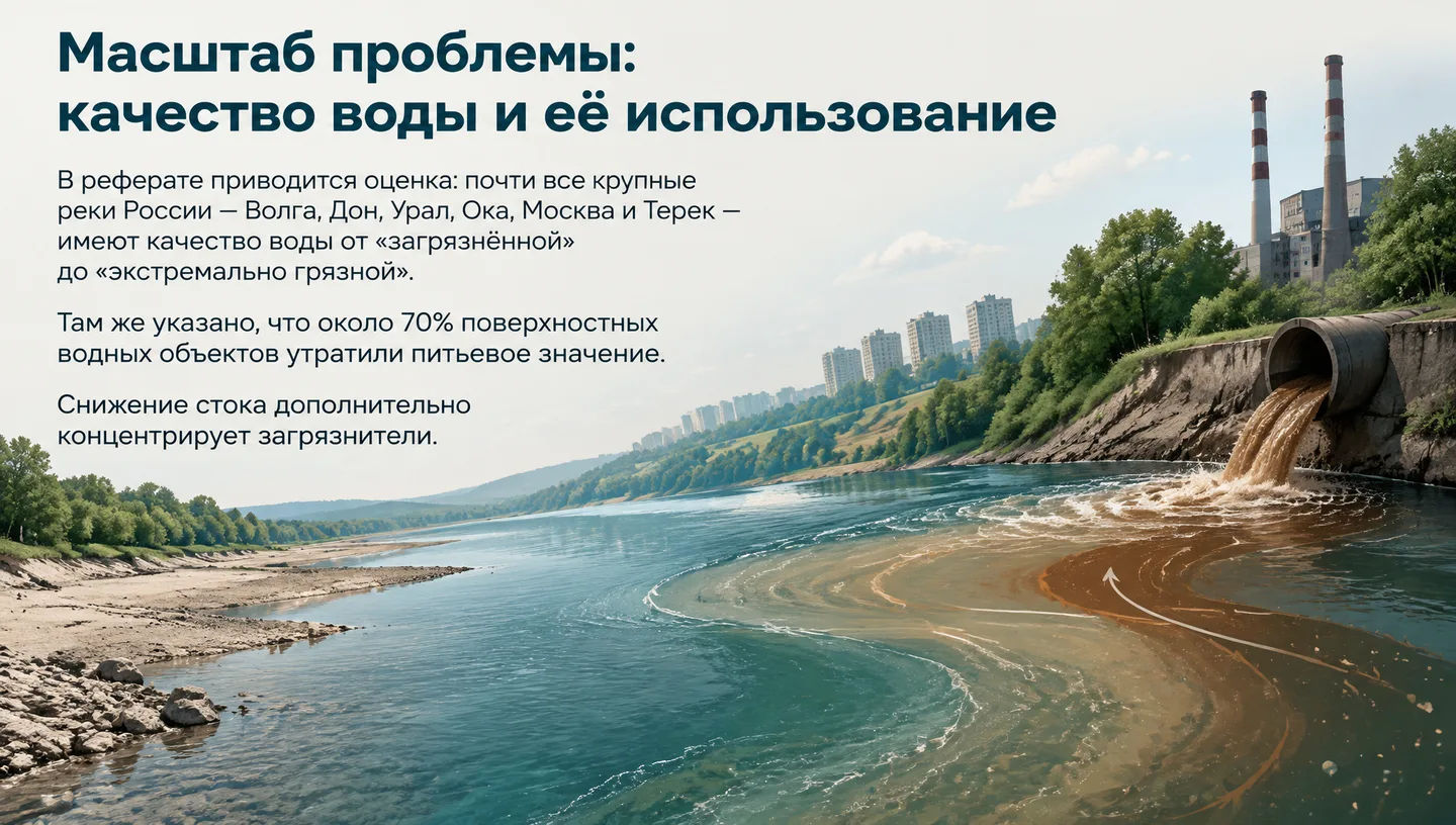 Масштаб проблемы: качество воды и её использование