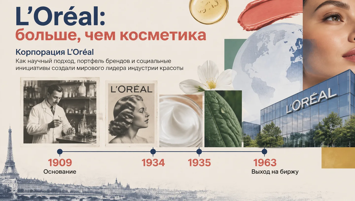 Первый слайд: L’Oréal: больше, чем косметика