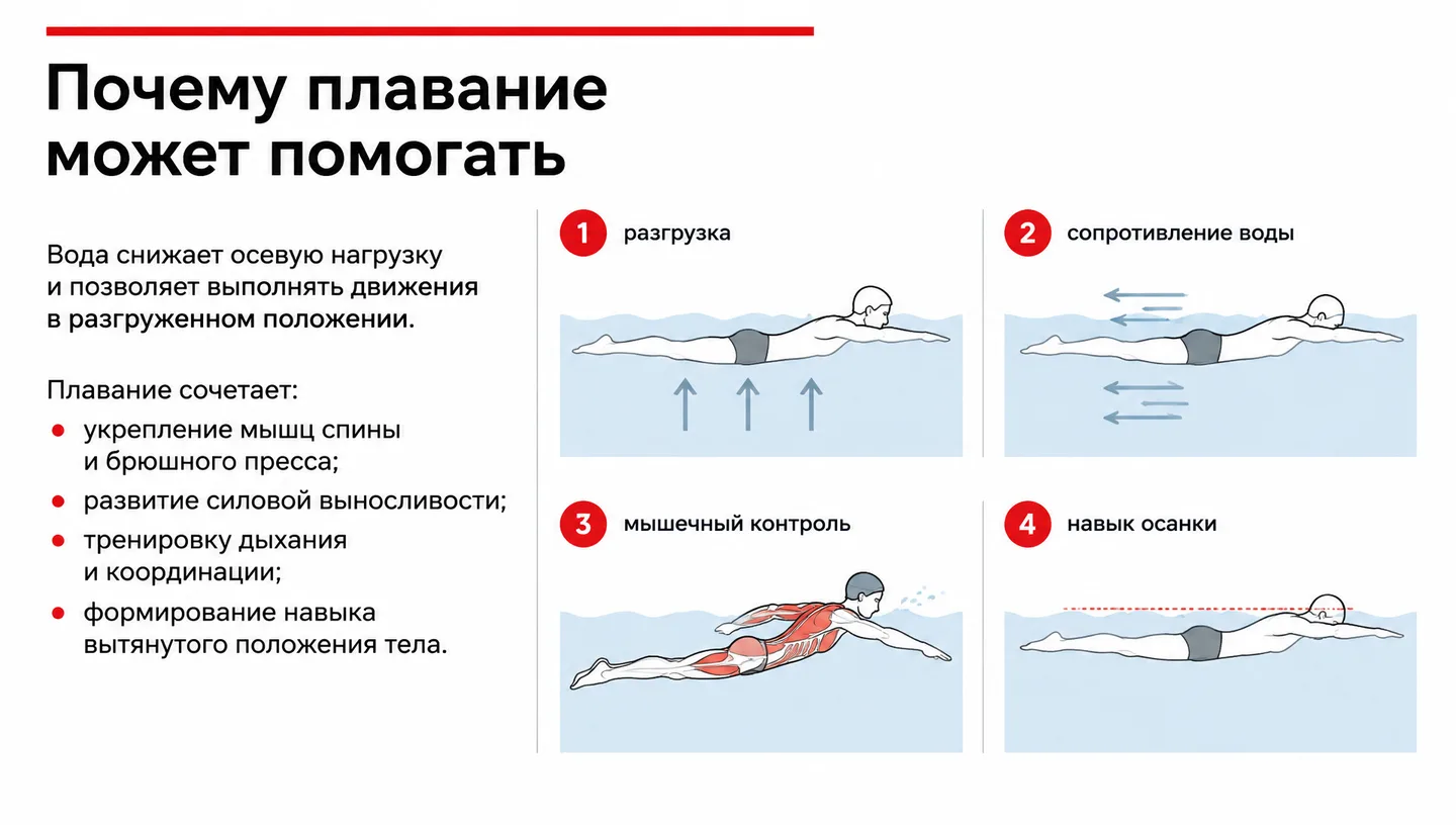 Почему плавание может помогать