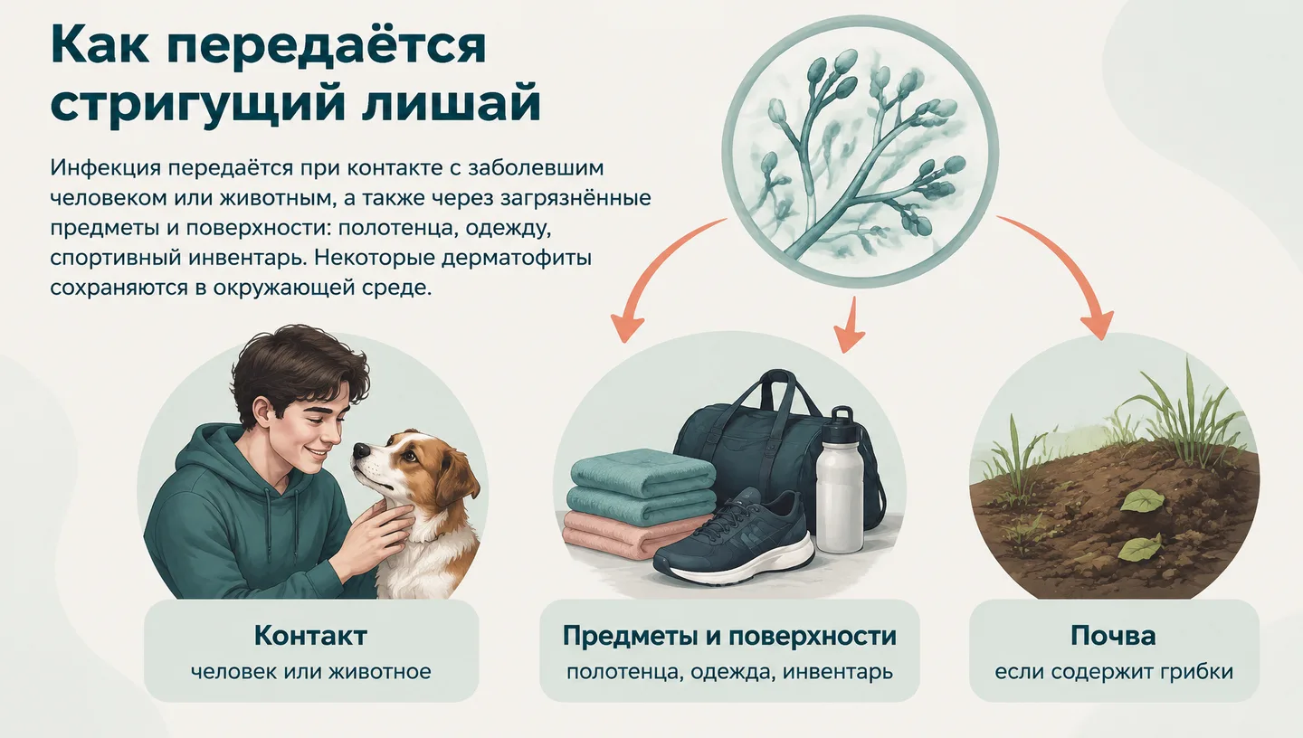 Как передаётся стригущий лишай