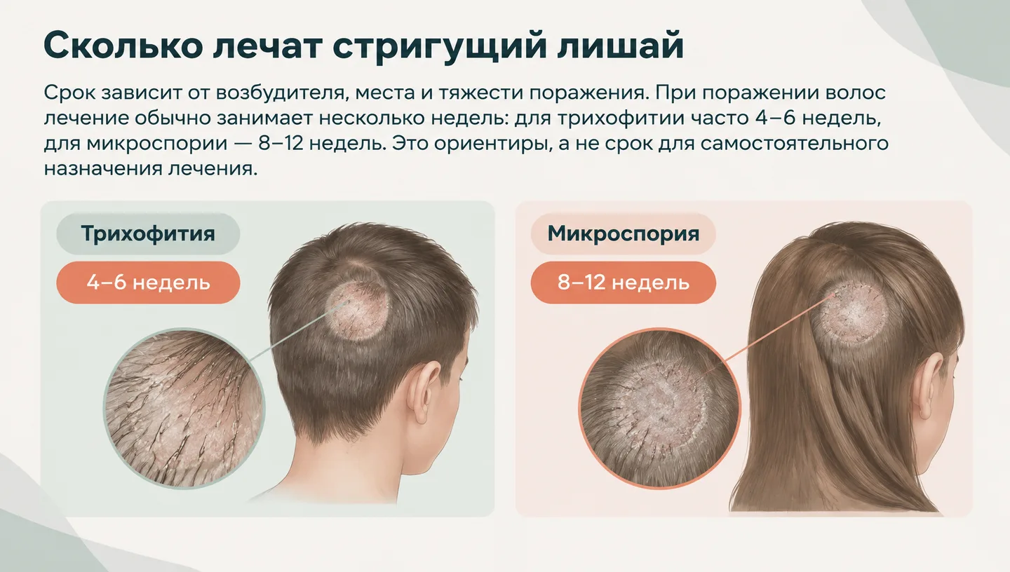 Сколько лечат стригущий лишай