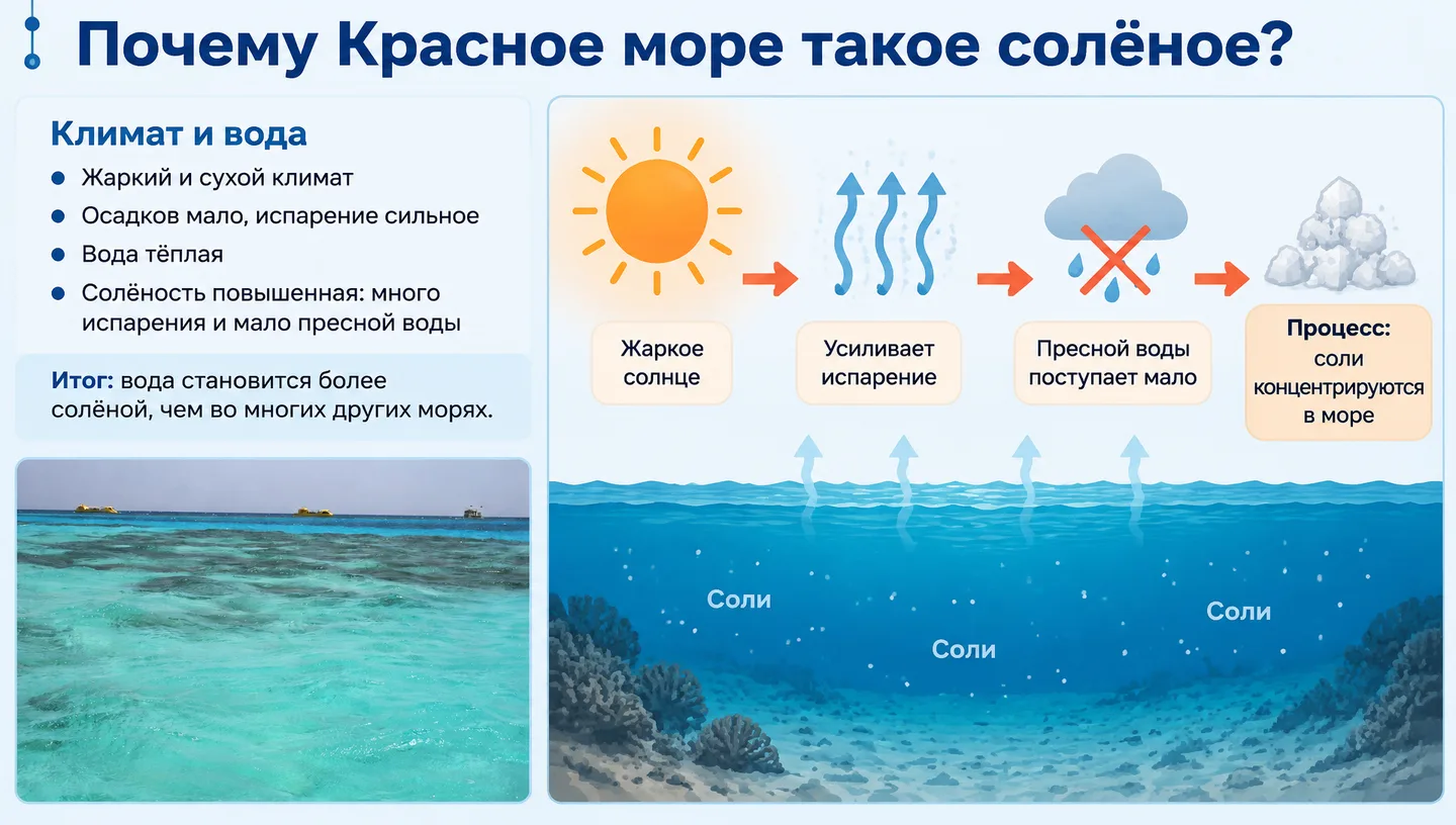 Почему Красное море такое солёное?
