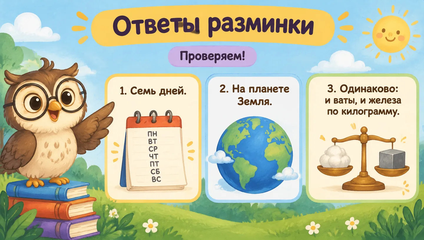 Ответы разминки