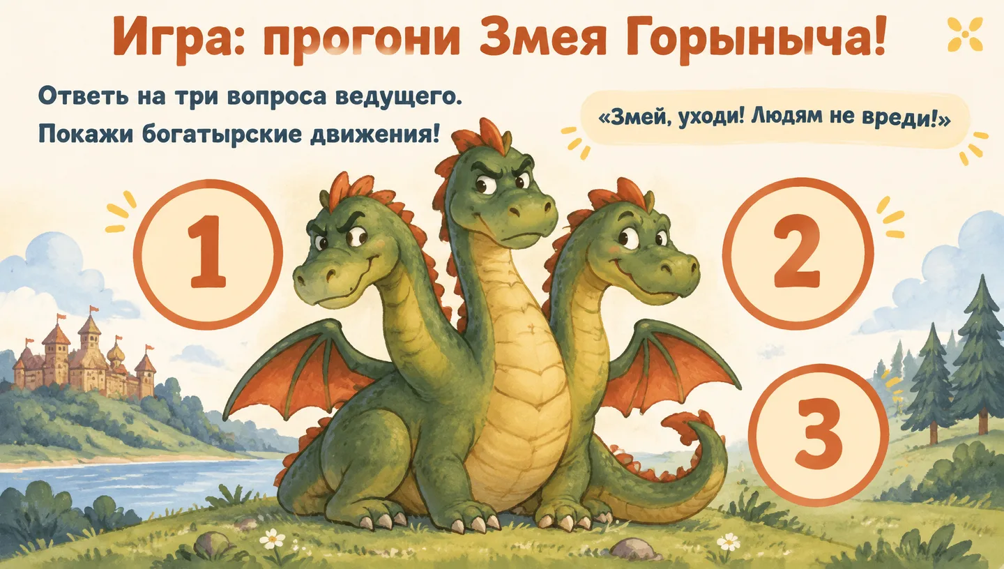 Игра: прогони Змея Горыныча!