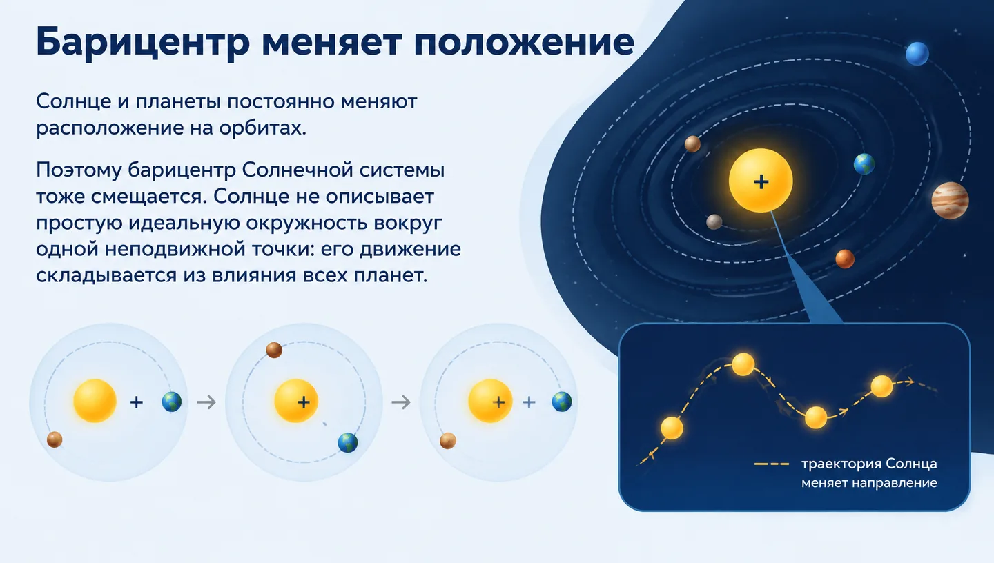 Барицентр меняет положение