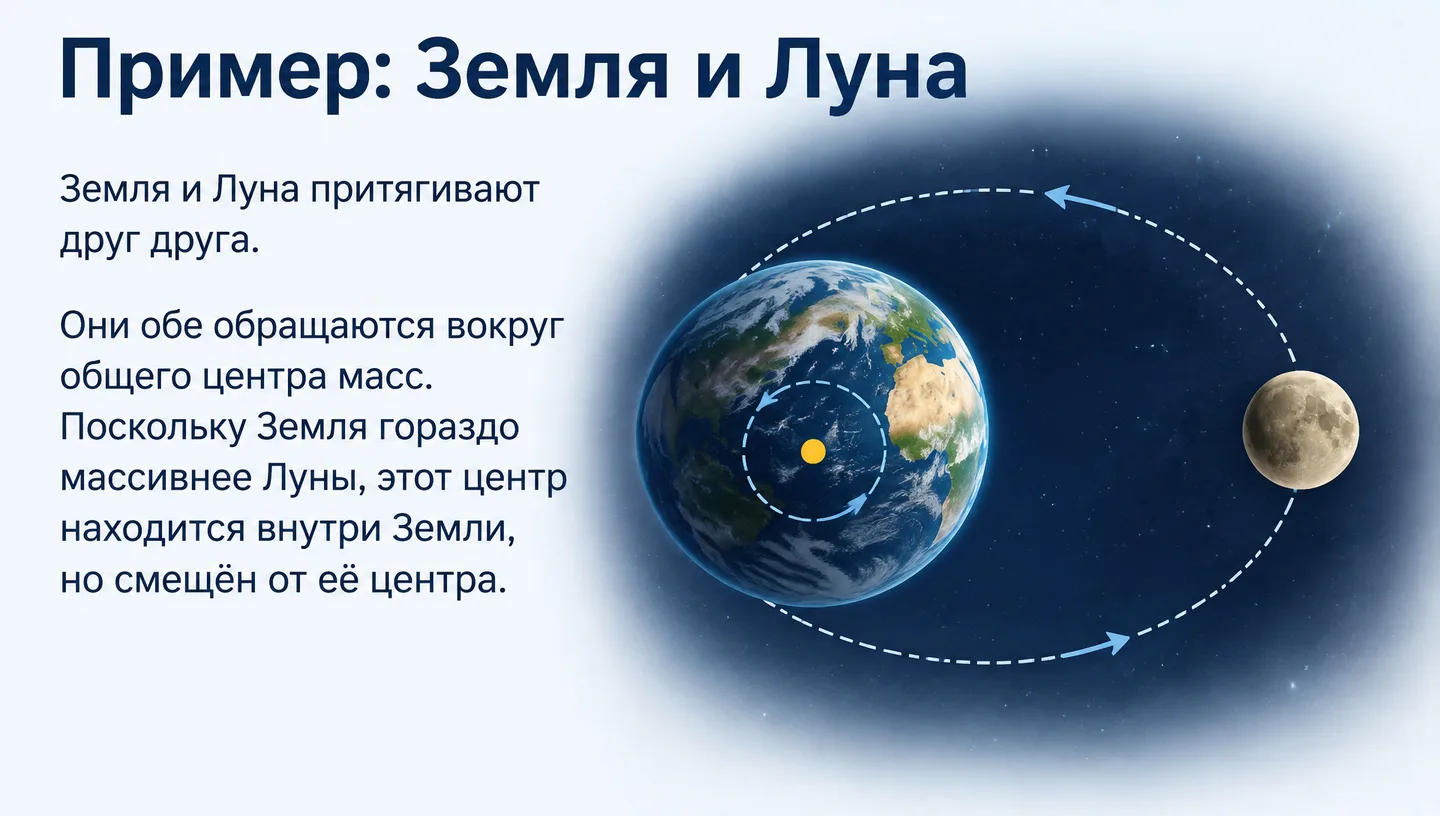 Пример: Земля и Луна