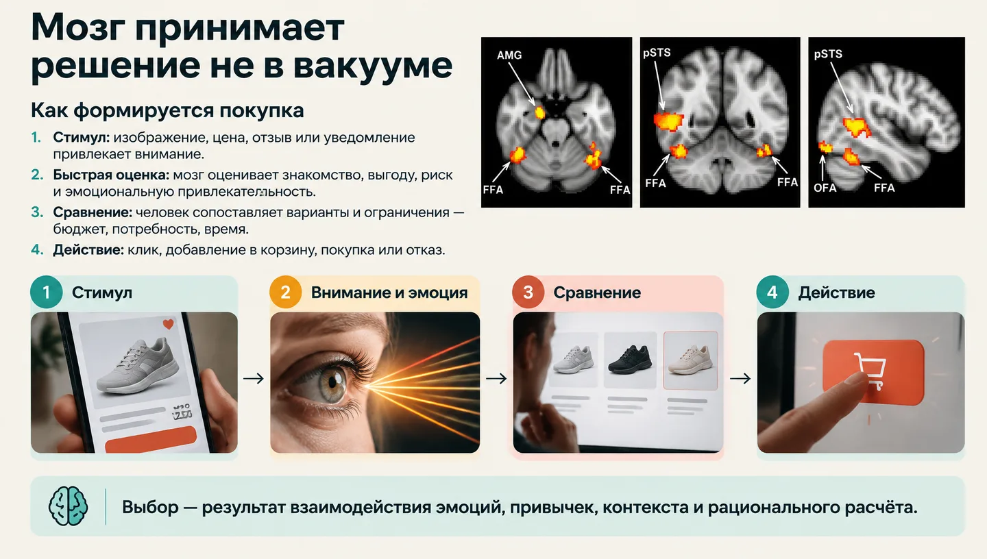Мозг принимает решение не в вакууме