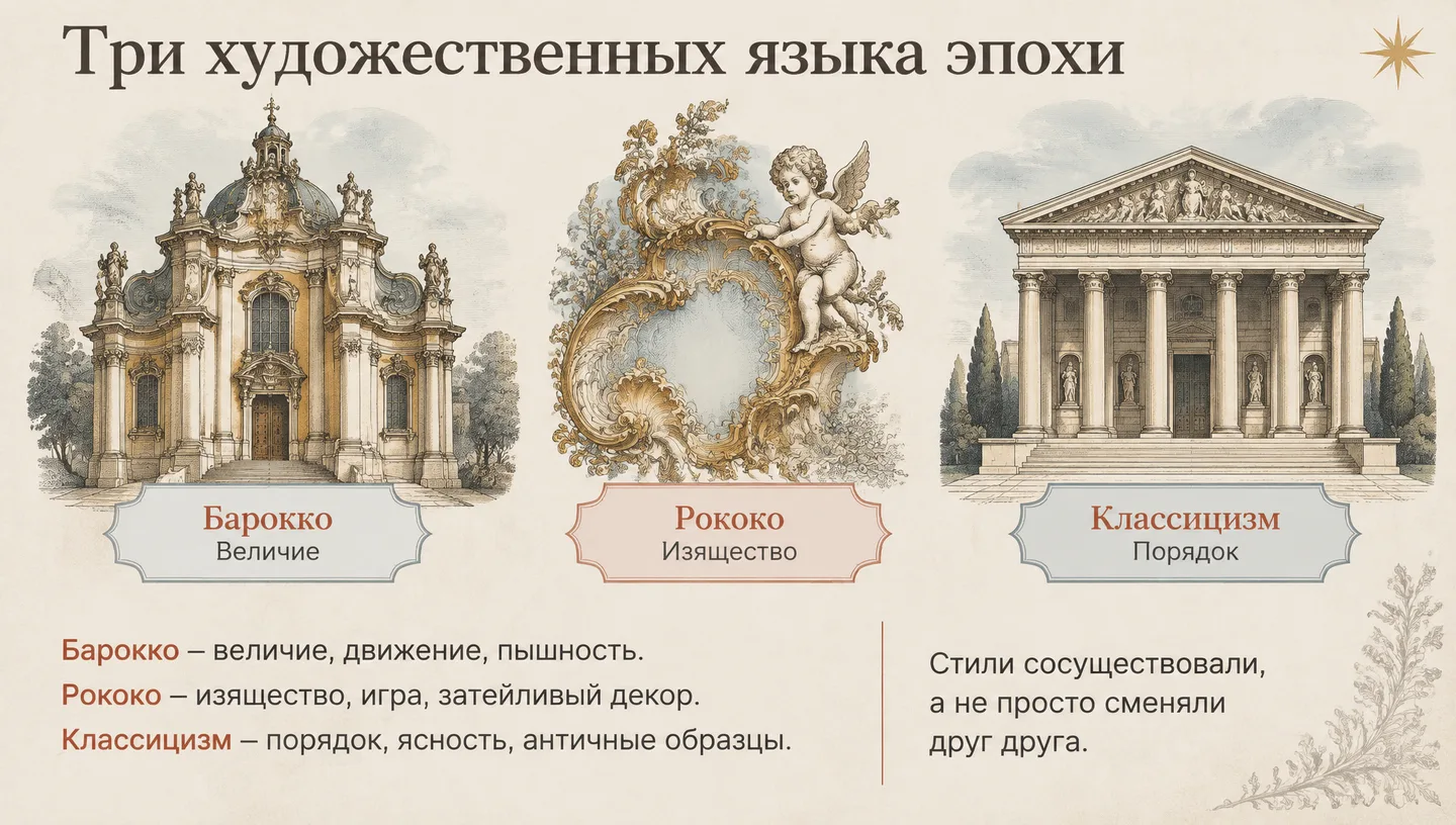 Три художественных языка эпохи