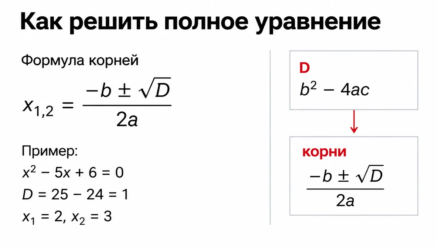 Как решить полное уравнение
