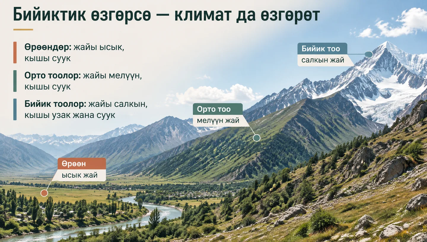 Бийиктик өзгөрсө — климат да өзгөрөт