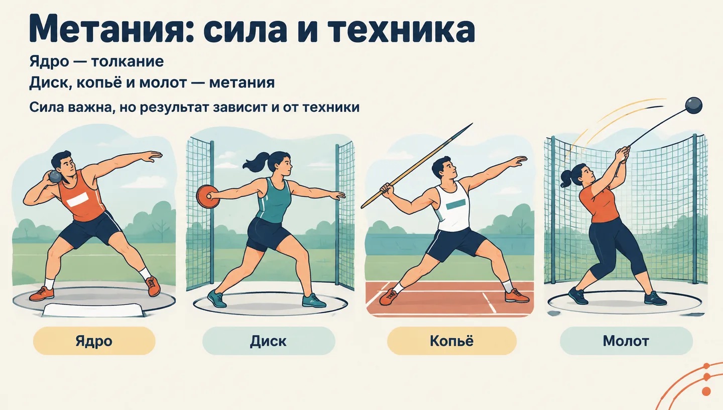 Метания: сила и техника