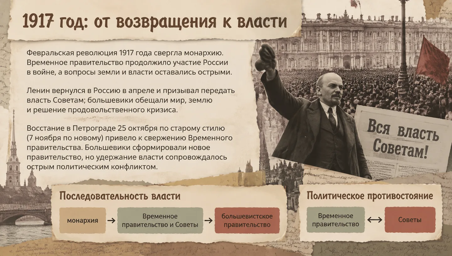 1917 год: от возвращения к власти