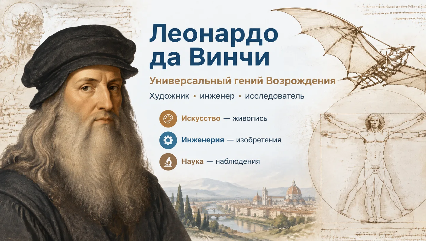 Первый слайд: Леонардо да Винчи