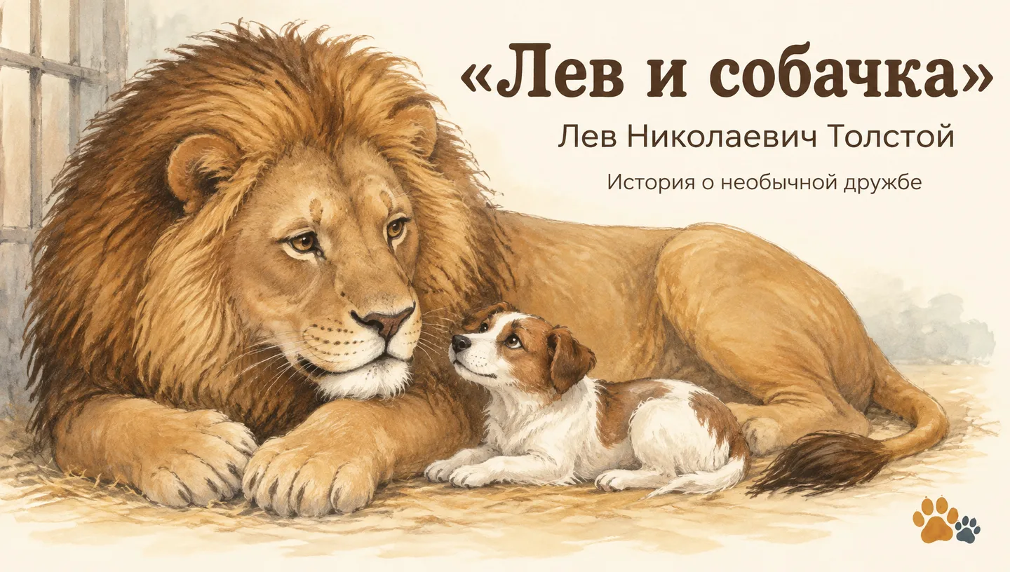 Первый слайд: «Лев и собачка»