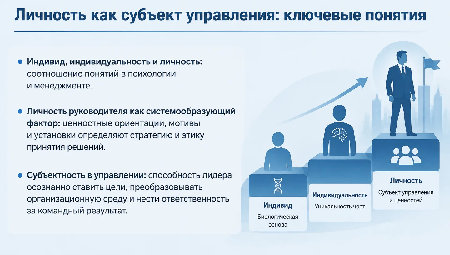 Личность как субъект управления: ключевые понятия