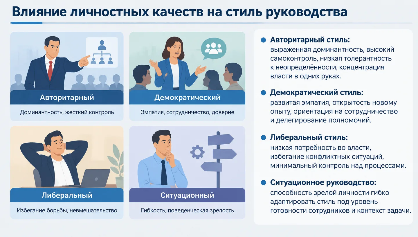 Влияние личностных качеств на стиль руководства