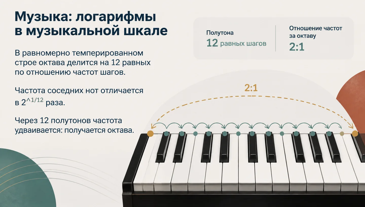 Музыка: логарифмы в музыкальной шкале
