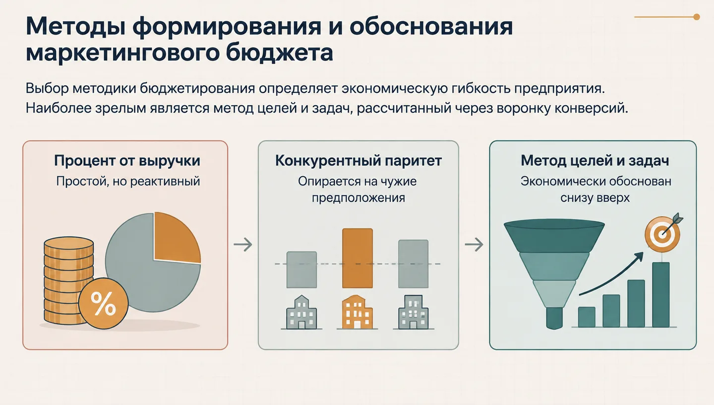 Методы формирования и обоснования маркетингового бюджета