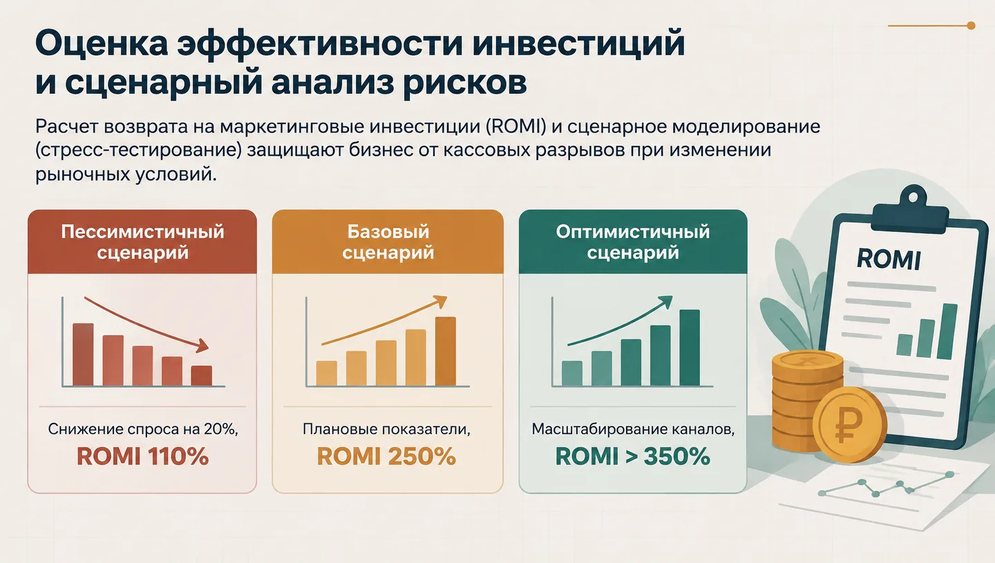 Оценка эффективности инвестиций и сценарный анализ рисков