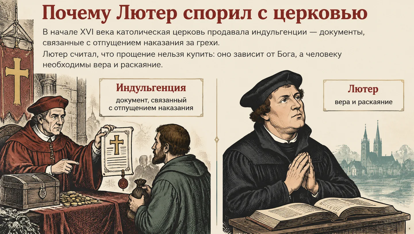 Почему Лютер спорил с церковью
