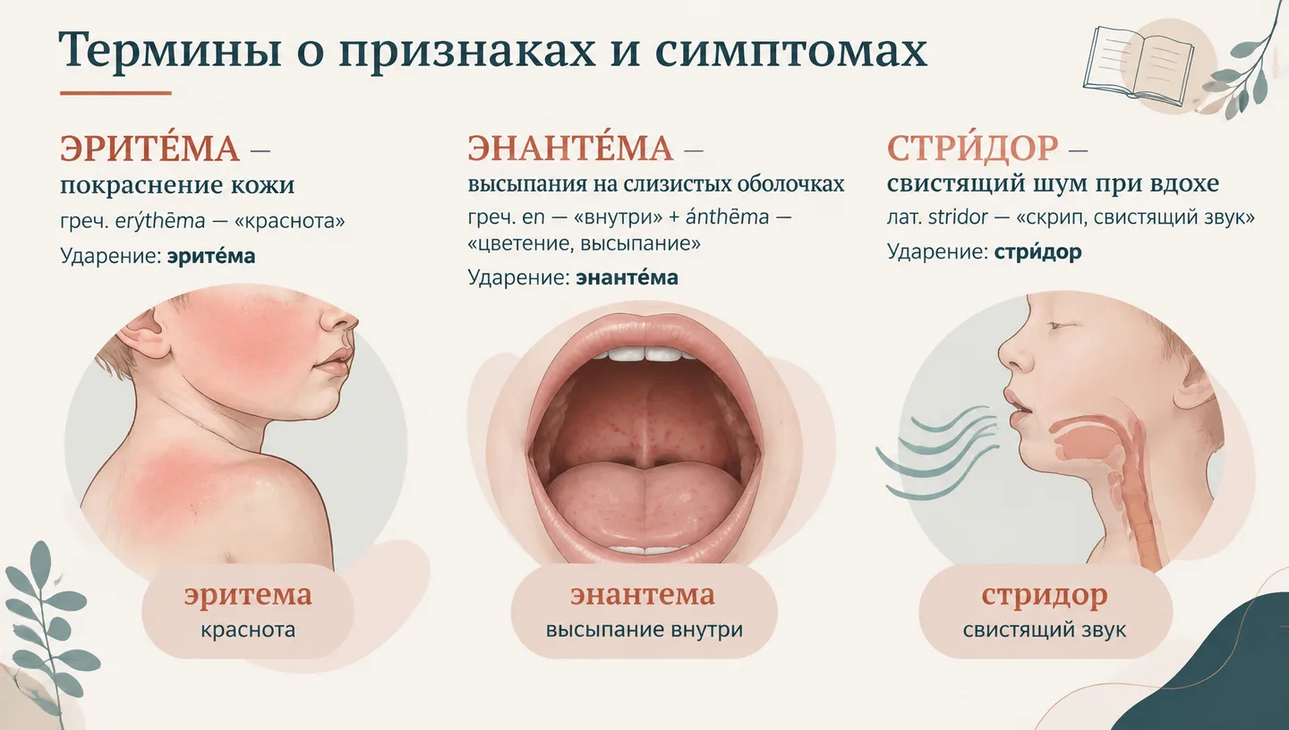 Термины о признаках и симптомах